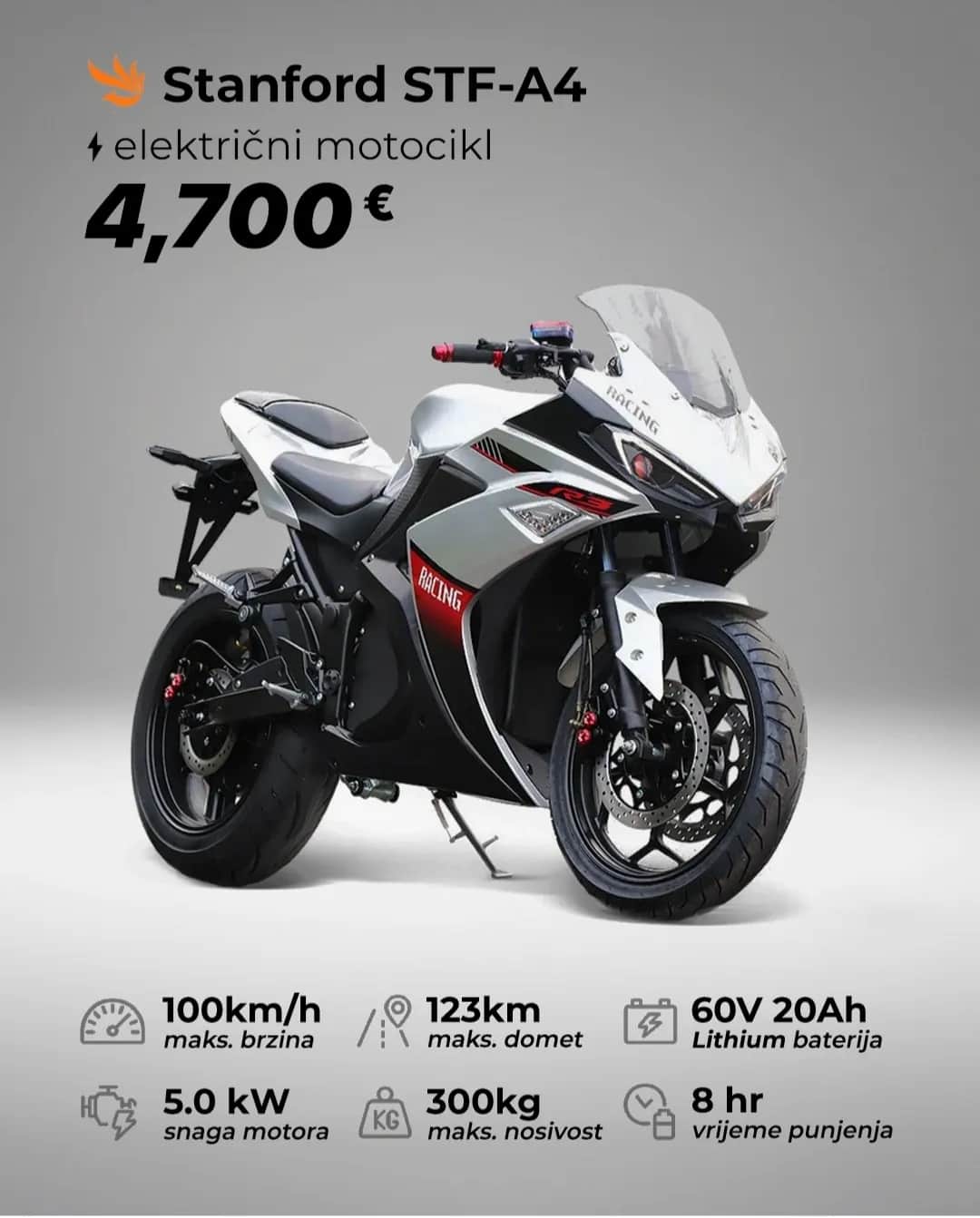 Elektricni motocikl  Stanford 