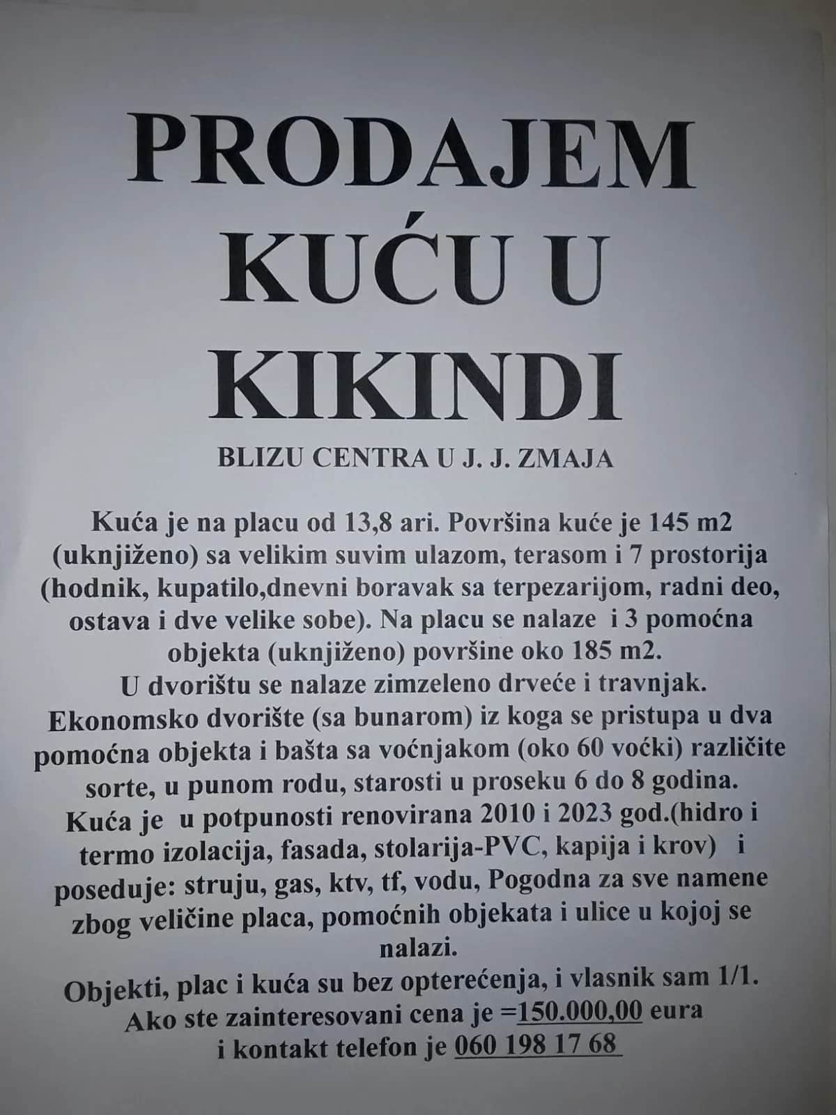Kuća na prodaju